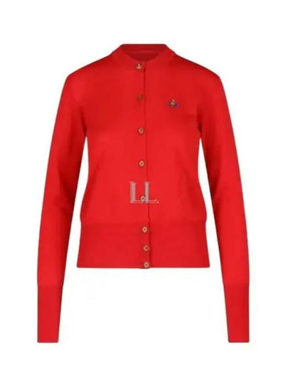 Bea Embroidered Logo Cardigan Red - VIVIENNE WESTWOOD - BALAAN 2