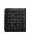 Intrecciato Small Folder Half Wallet Black - BOTTEGA VENETA - BALAAN 3