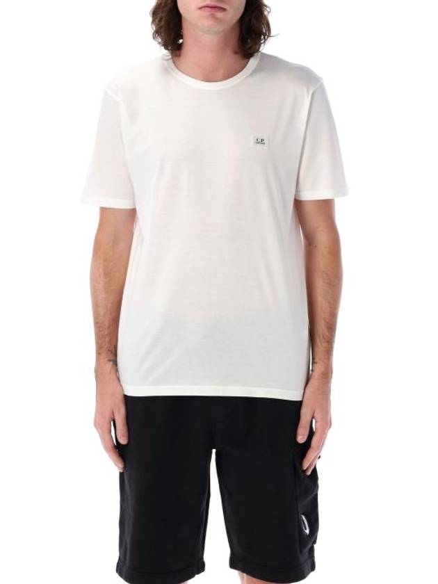 Logo Patch Short Sleeve T-Shirt White - CP COMPANY - BALAAN 1