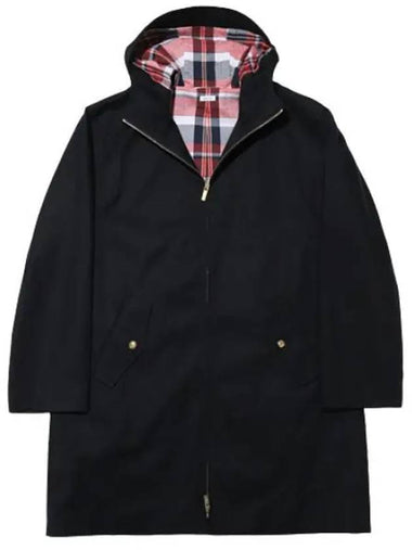 Waterproof cotton twill dart hooded coat - THOM BROWNE - BALAAN 1