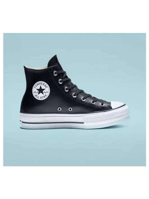 Chuck Taylor All Star Leather High Top Sneakers Black - CONVERSE - BALAAN 2