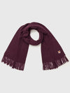 Foxhead Wool Muffler Scarf Wine Color Unisex - MAISON KITSUNE - BALAAN 5