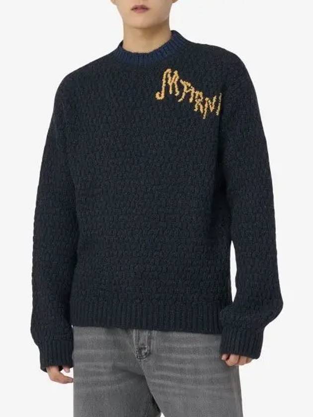 Maxi-Dot Mohair Logo Crew Neck Knit Top Black - MARNI - BALAAN 2