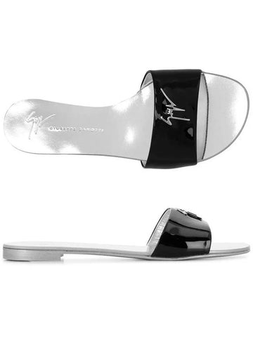 11th Anniversary Venice Silver Logo Sandals Silver Black E800003 012 - GIUSEPPE ZANOTTI - BALAAN 1