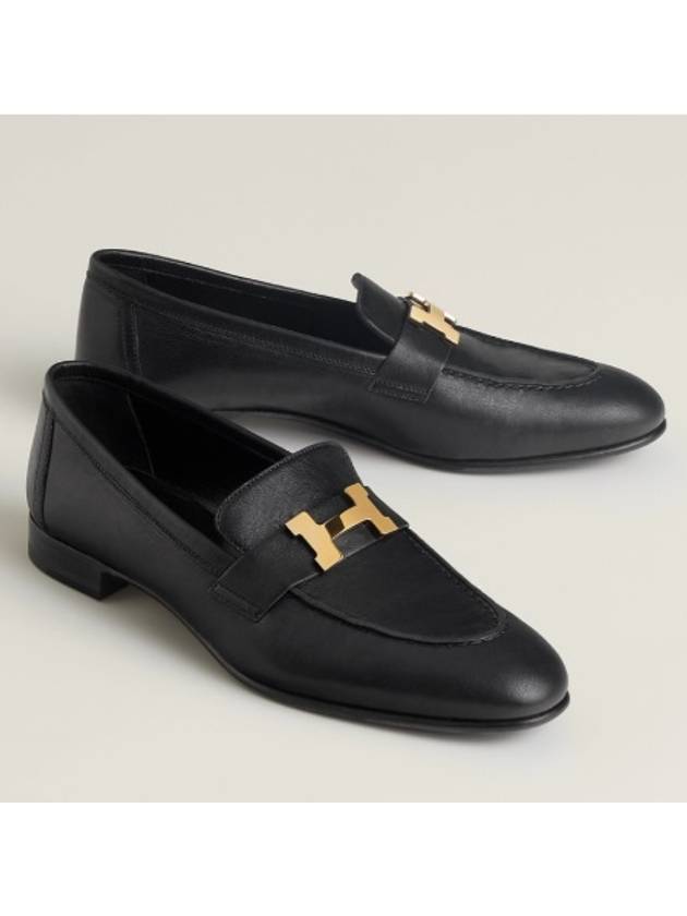 Paris Goatskin Loafers Permabrass Noir - HERMES - BALAAN 9