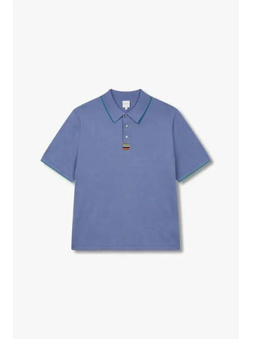 Striped block polo knit blue - PAUL SMITH - BALAAN 1