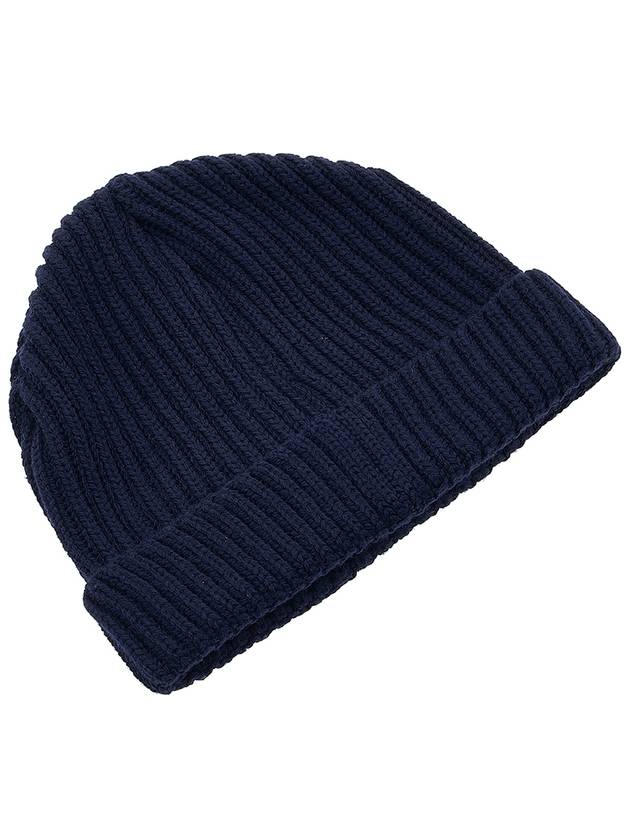 V Logo Beanie Navy - VALENTINO - BALAAN.