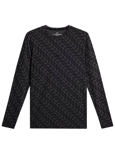 Men's Thor Allover Logo Print Long Sleeve T-Shirt Black - J.LINDEBERG - BALAAN 2