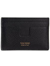 Leather Logo Card Wallet Dark Brown - TOM FORD - BALAAN 2
