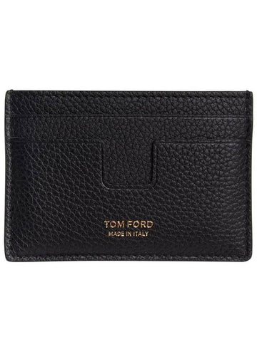 Leather Logo Card Wallet Dark Brown - TOM FORD - BALAAN 1