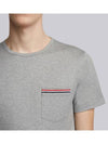 Men's Medium Weight Jersey Tipped Pocket Crewneck Short Sleeve T-Shirt Light Grey - THOM BROWNE - BALAAN 6