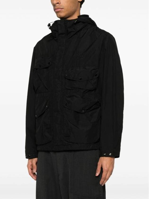 Flatt Nylon Goggle Hooded Jacket Black - CP COMPANY - BALAAN 4