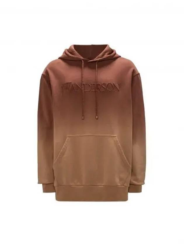 Logo Embroidered Drawstring Hoodie Brown - JW ANDERSON - BALAAN 2