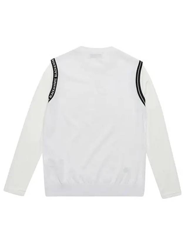 sleeve cold terrier knit pullover 2422LAVEWHITE - BLACK&WHITE - BALAAN 2