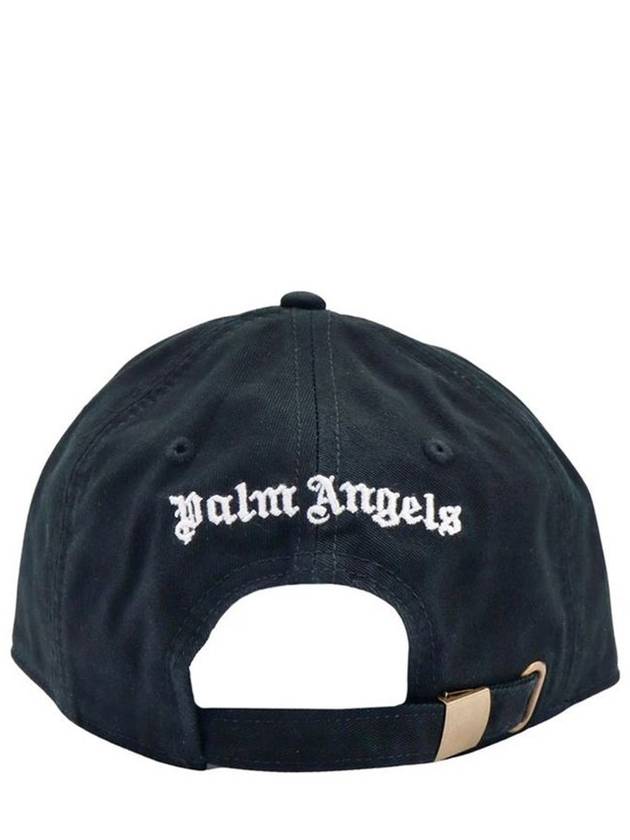 Embroidered Monogram Base Ball Cap Black - PALM ANGELS - BALAAN 4