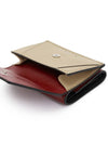 Men's Compact Tri-Fold Leather Half Wallet Wine Dune - MARNI - BALAAN 7