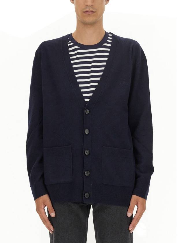 Men's Theo Wool Cardigan Navy - A.P.C. - BALAAN 2