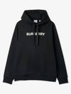 Logo Print Cotton Hoodie Black - BURBERRY - BALAAN 2