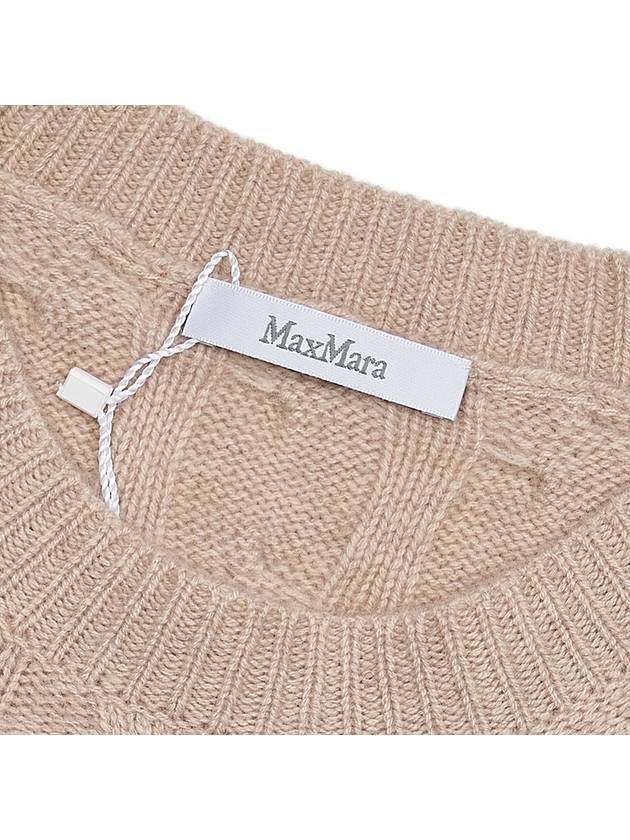 Women's Edipo Cable Cashmere Knit Top Beige - MAX MARA - BALAAN 5