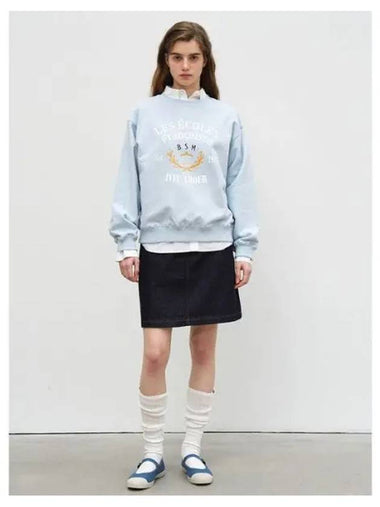 ECOLE ARTWORK SWEATSHIRT SKY BLUE - BENSIMON - BALAAN 1