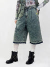 Washed Denim Vintage Half PantsBlue - HOLY NUMBER 7 - BALAAN 2