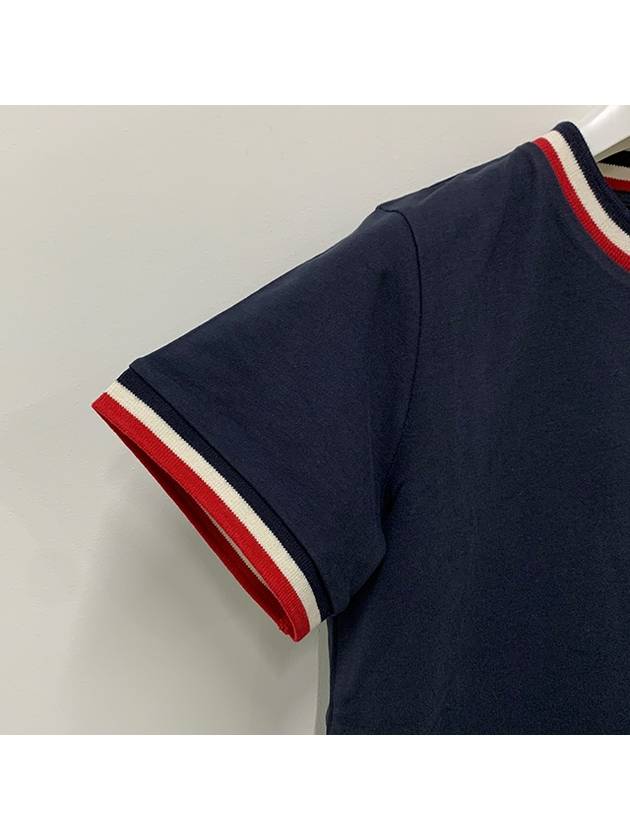 Kids Logo Patch Three Stripe Lining Short Sleeve T Shirt 12Y 14Y Navy 8C00023 83092 778 - MONCLER - BALAAN 5