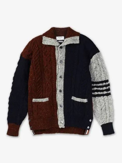 Mock neck cable knit cardigan MKC558FY1506 - THOM BROWNE - BALAAN 2