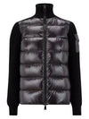 Merino Wool Padded Cardigan Black - MONCLER - BALAAN 8