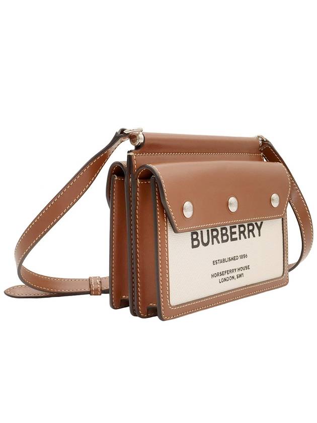 Natural malt brown leather horseferry print title mini cross bag - BURBERRY - BALAAN 3