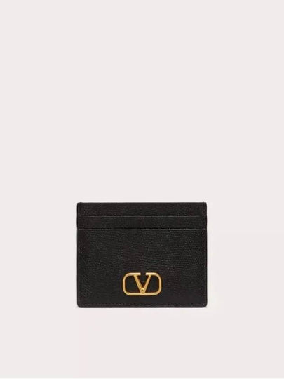 V Logo Signature Card Wallet Black - VALENTINO - BALAAN 2