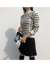 Half-necked side button striped soft women’s golf knit golf wear - LOLOALLOY - BALAAN 5