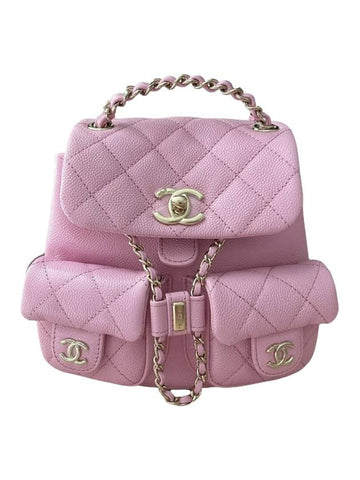 Grained Shiny Calfskin Backpack Pink - CHANEL - BALAAN 1