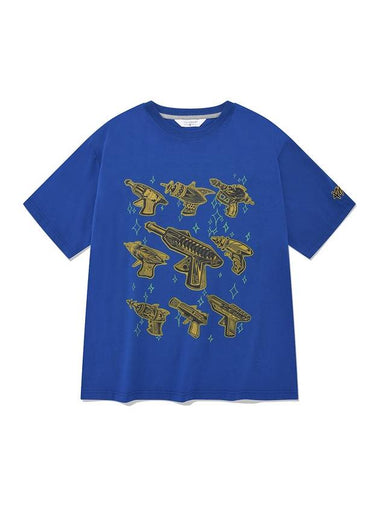 Spaceguns TeeBlue Unisex Graphic Short Sleeve T-Shirt Blue - PHOS333 - BALAAN 1