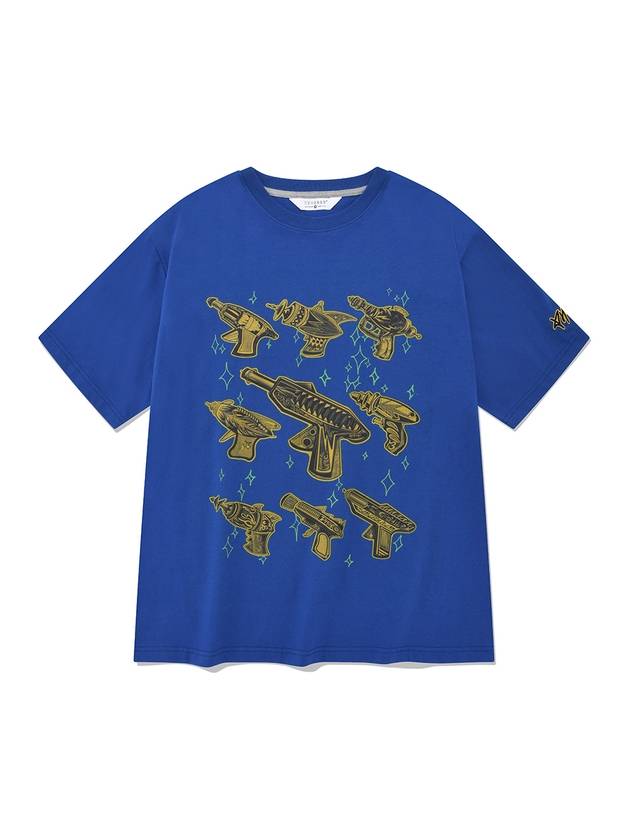 Spaceguns TeeBlue Unisex Graphic Short Sleeve T-Shirt Blue - PHOS333 - BALAAN 2