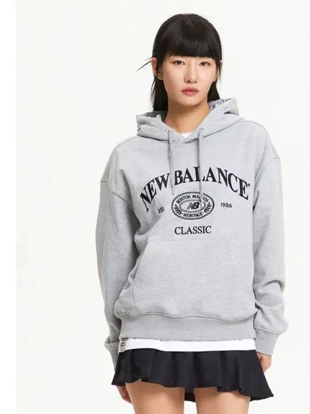 NBN0E41313 UNI Heritage Hoodie GRAY - NEW BALANCE - BALAAN 1