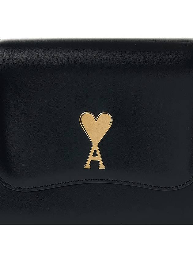 Heart Logo Flap Cross Bag Black - AMI - BALAAN 7