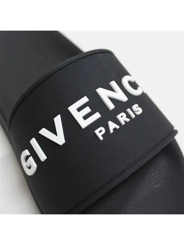 Logo Rubber Slide Slippers Black - GIVENCHY - BALAAN 7