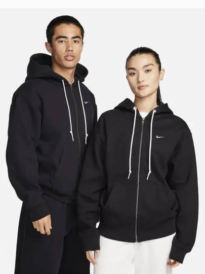 NRG Solo Swoosh Zip Up Hoodie Black - NIKE - BALAAN 2