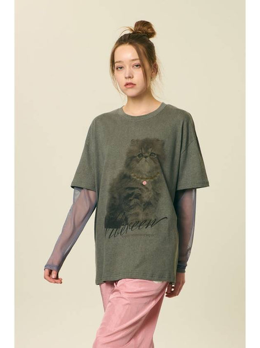 24 Bella Cat Mesh Layered TShirt_Pigment Gray - VIBEREEN - BALAAN 1