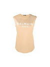 Gold button logo print cotton top XF1EB005 BB02 - BALMAIN - BALAAN 2