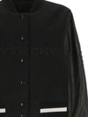 logo crop wool leather bomber jacket black - GIVENCHY - BALAAN 3