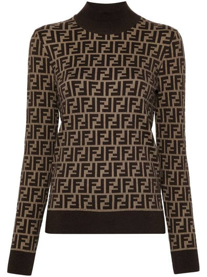 FF Cotton Turtleneck Brown - FENDI - BALAAN 2