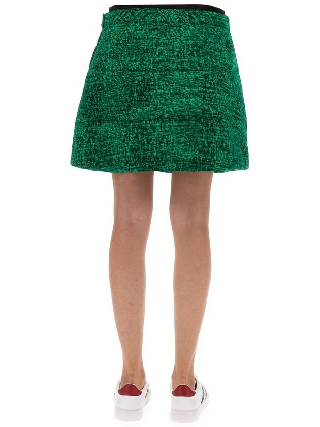 Women's Print Cotton A-Line Skirt Green - MONCLER - BALAAN 4