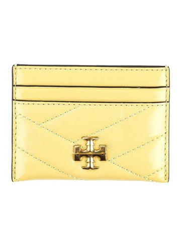 Kira Chevron Patent Card Wallet Vintage Lemon - TORY BURCH - BALAAN 1