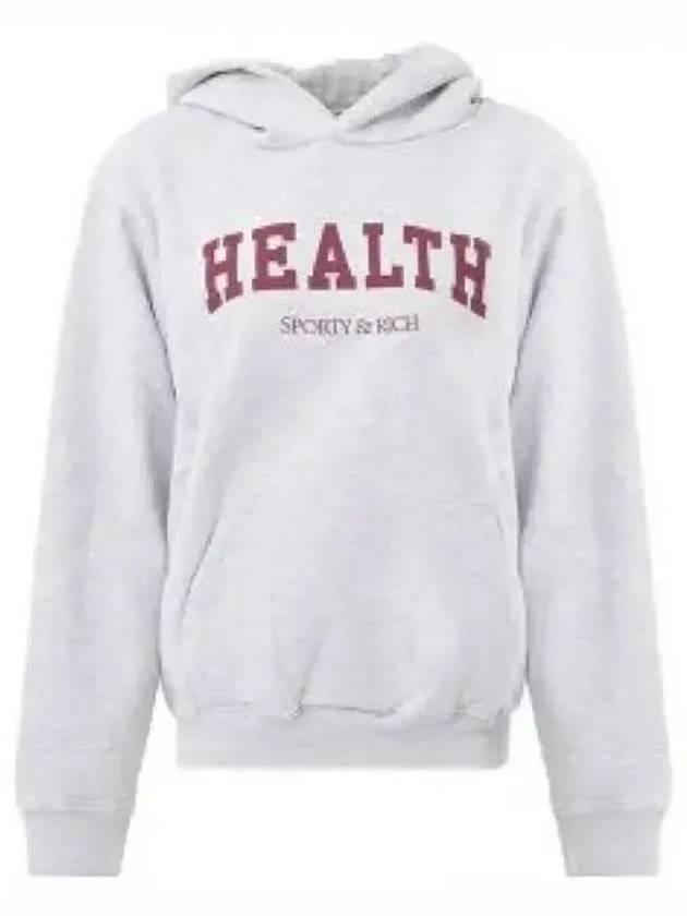 Slogan Print Cotton Hoodie Grey - SPORTY & RICH - BALAAN 2