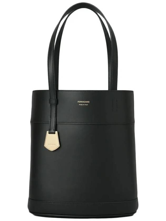 North South Charming Small Tote Bag Black - SALVATORE FERRAGAMO - BALAAN 2