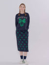 Ribbon Printing H Line Skirt Navy - METAPHER - BALAAN 5