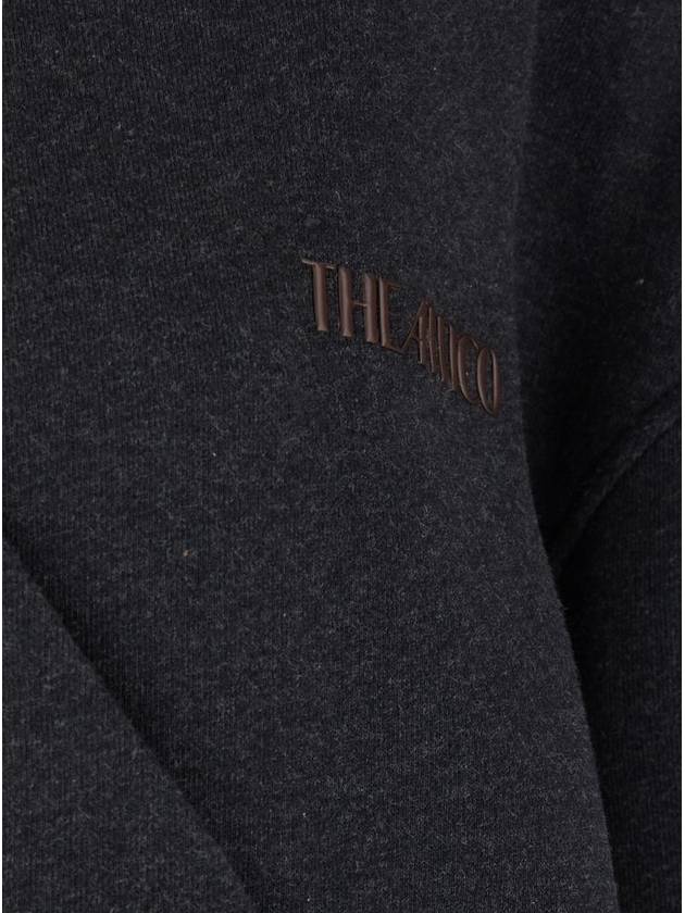 Grey Sweatshirt With Hood And Logo Lettering On The Front In Cotton Woman - THE ATTICO - BALAAN 3