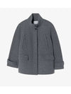 Women's Wool High Neck Single Coat Charcoal - LACOSTE - BALAAN 2