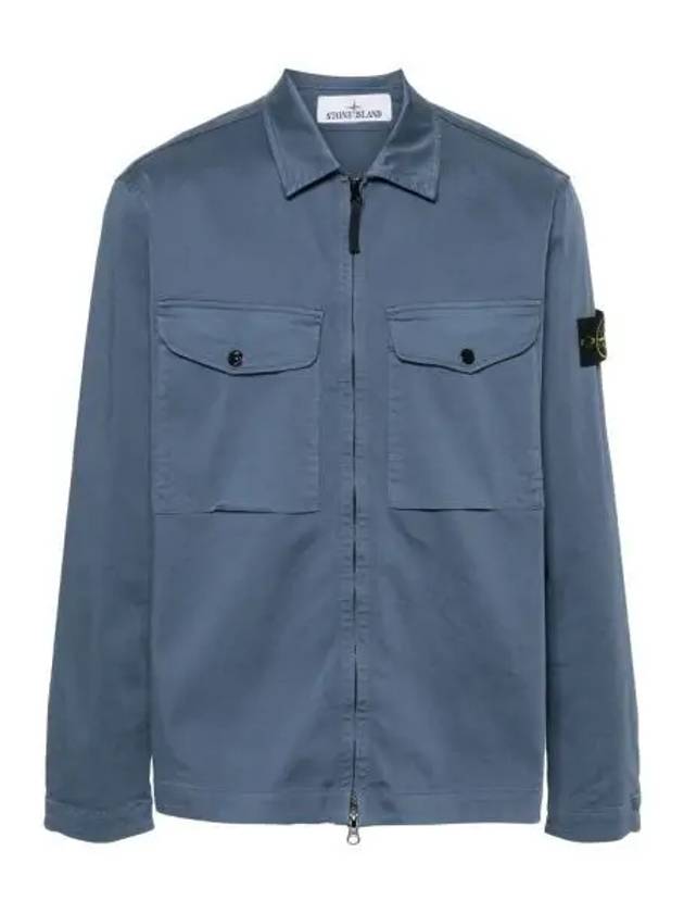 Two-pocket Overshirt Zip-up Jacket Dark Blue - STONE ISLAND - BALAAN 2